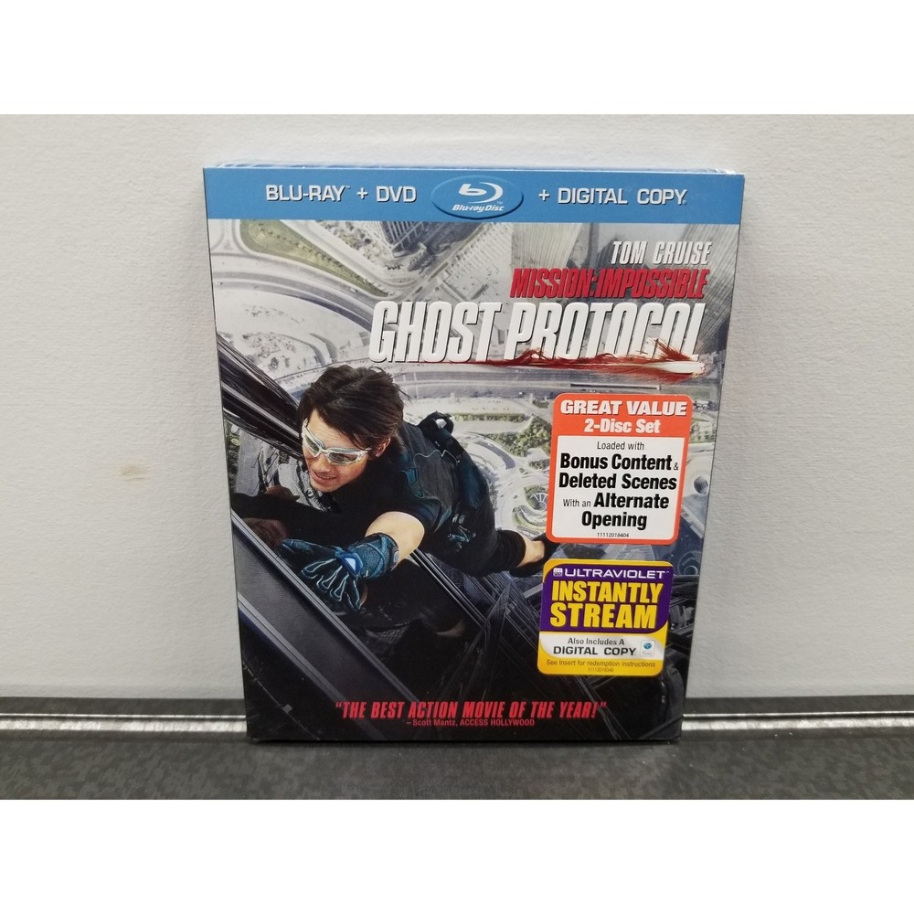 Paramount Mission Impossible Ghost Protocol Blu-ray DVD Tom Cruise Slipcase New